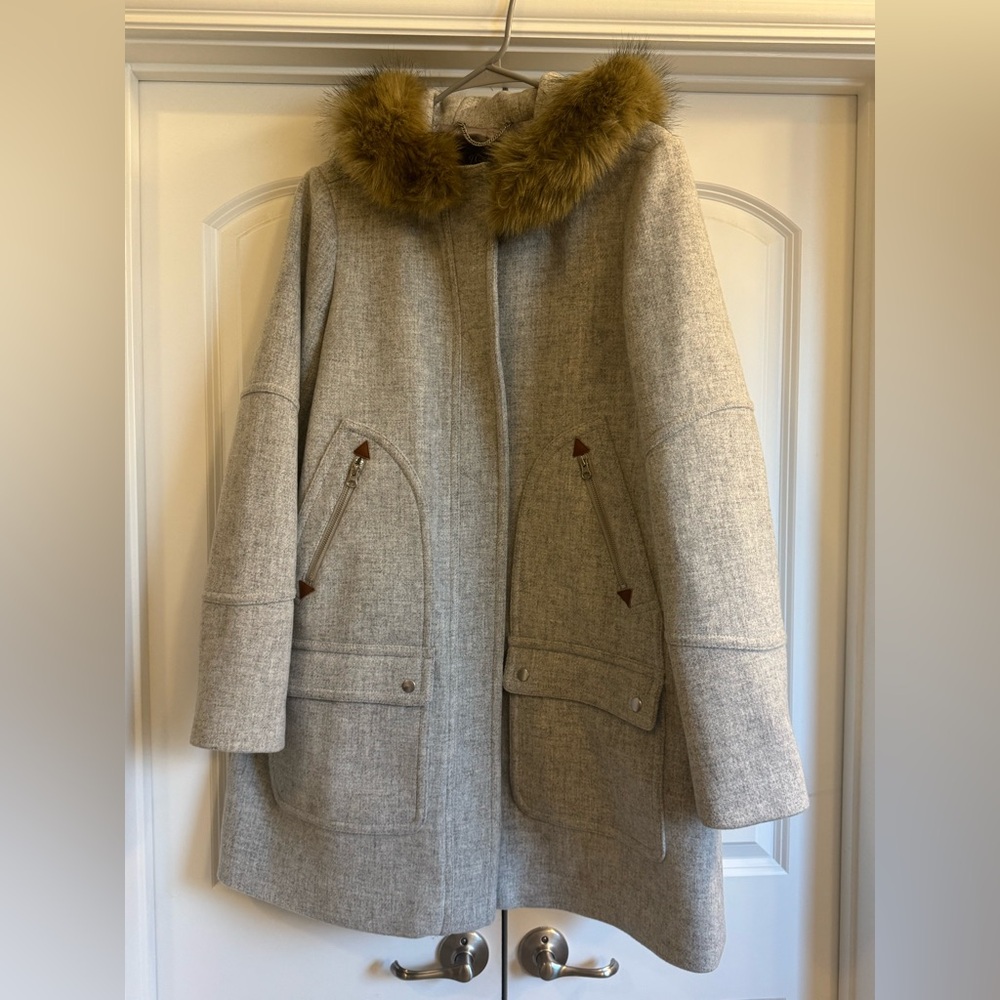 J CREW CHATEAU PARKA GREY - NEW - SIZE 16 tall